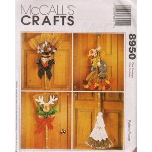 McCall's Sewing Pattern 8950 Crafts Decorative Brooms Holiday Halloween Christma
